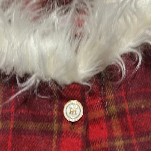 SHEIN Holiday Plaid Faux Fur Button Up Top and Skirt Medium Xmas - Picture 4 of 7